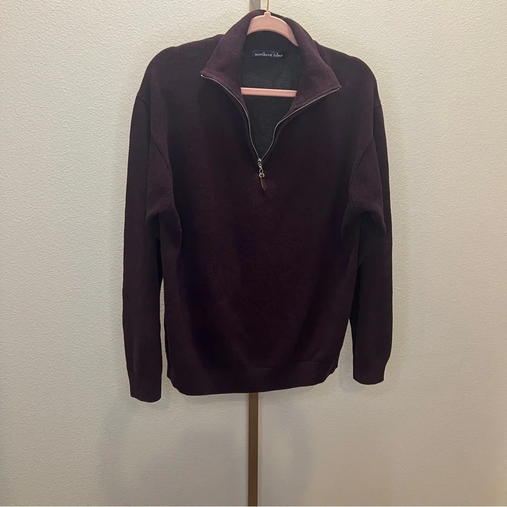 Northern Isles Pullover Sweater 100% Cotton- Plum Size Large